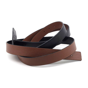 H. Perle Reversible Strap  - 38mm - Black  / Cocoa