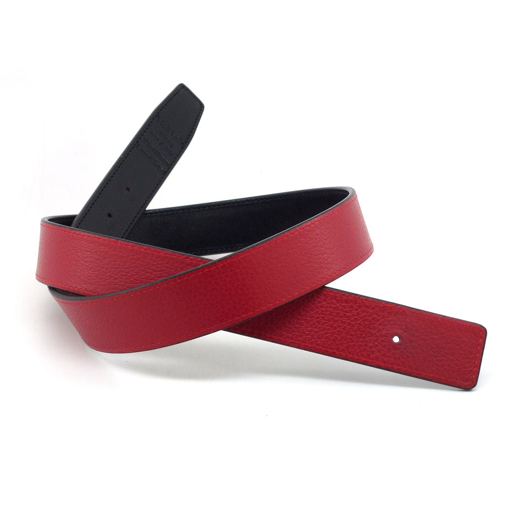 H. Perle Reversible Strap  - 32mm - Black / Red